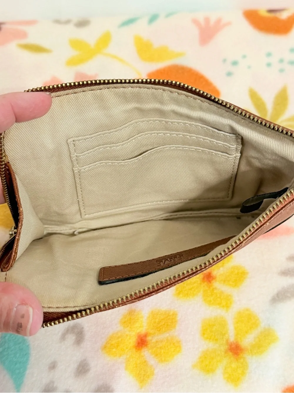 Frye Womens Melissa or Paige Leather Wristlet Wallet Pouch in Brown One Size